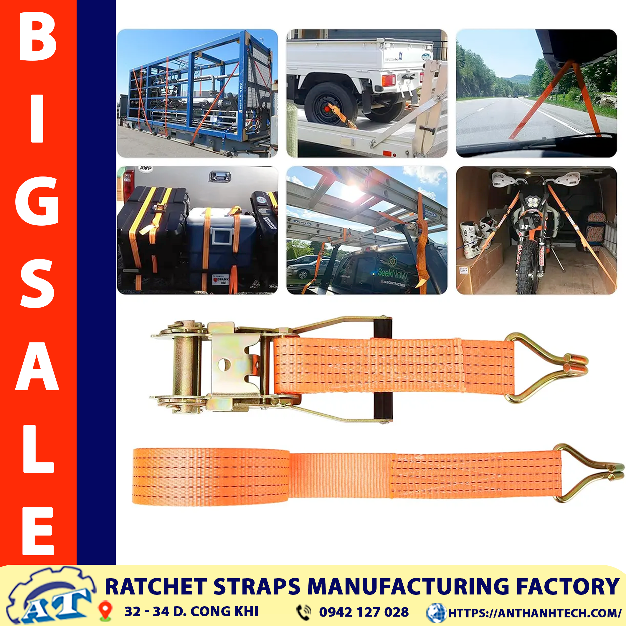 2 inch ratchet tie down straps securing industrial equipment. 2 inch ratchet tie down straps securing industrial equipment.