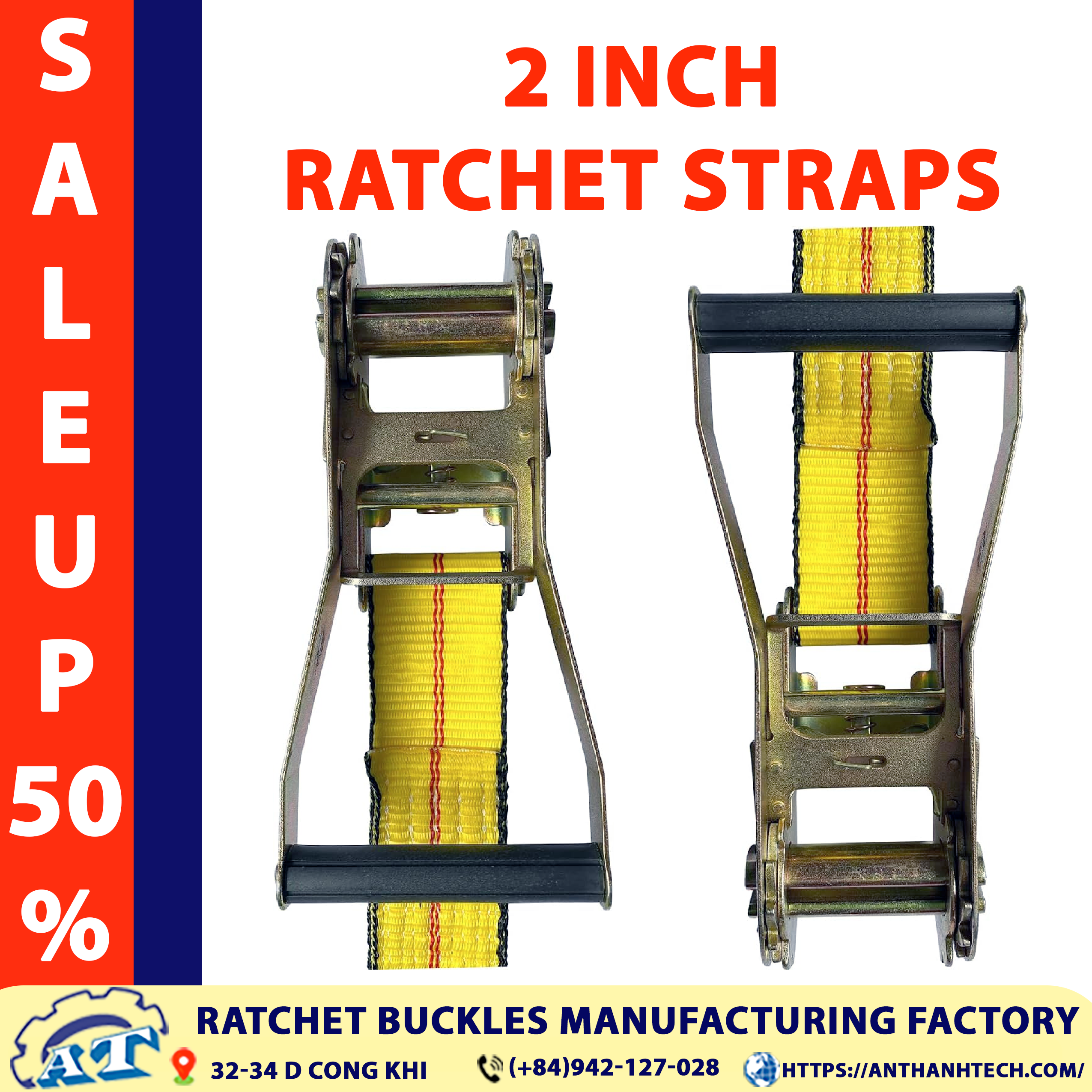 2 inch ratchet tie down straps with 3 ton capacity in action. 2 inch ratchet tie down straps with 3 ton capacity in action.