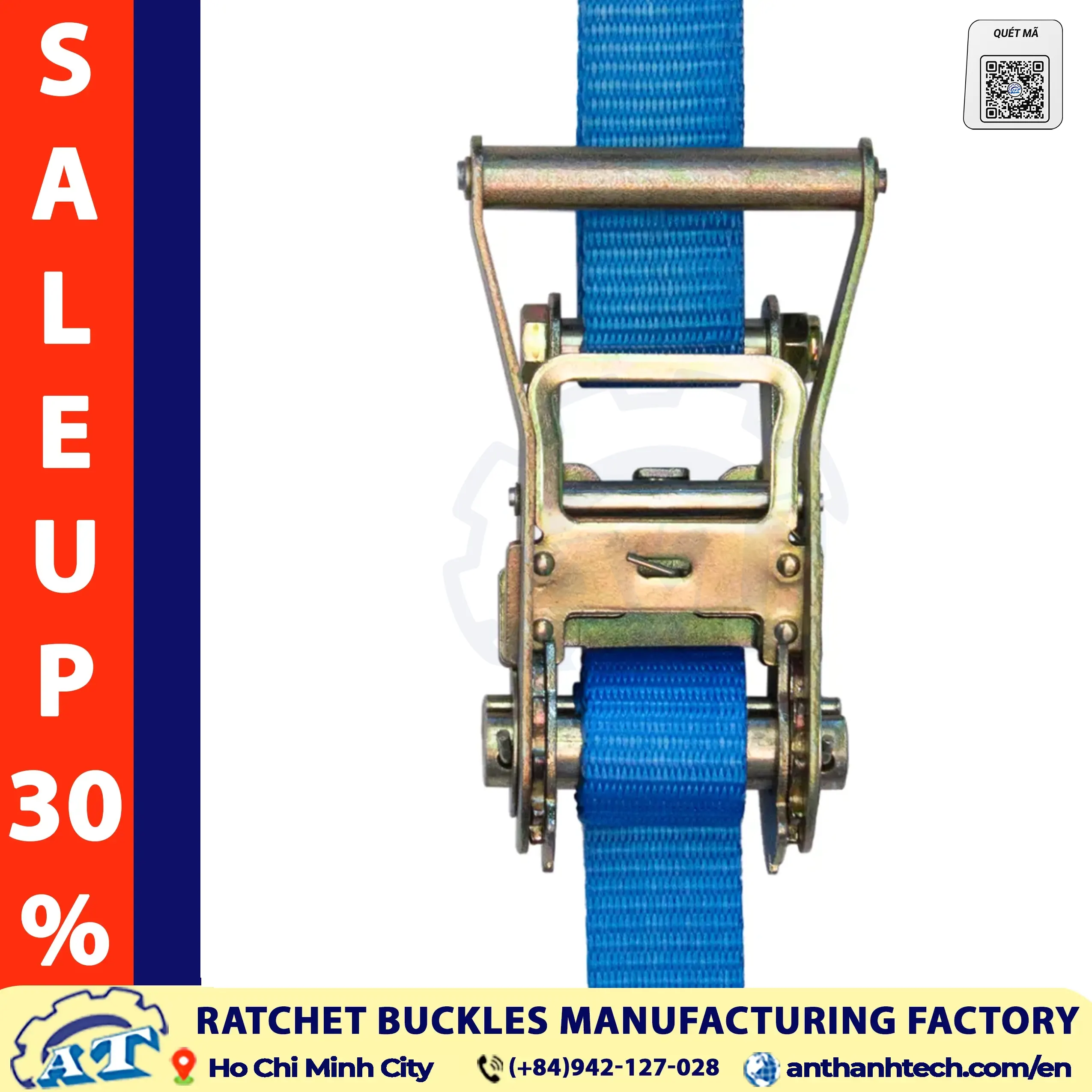 75mm Heavy-Duty Cargo Tie-Down Buckle - An Thanh Seatbelt Buckle Manufacturer