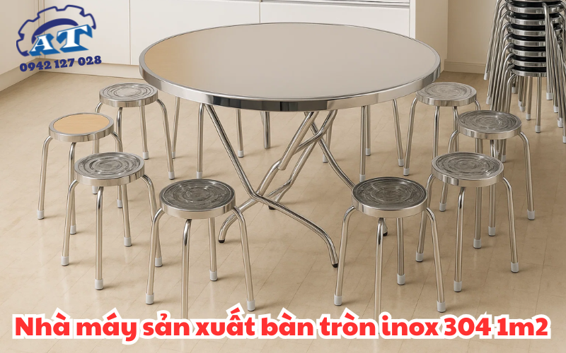 Bàn tròn inox 304 1m2 Bàn tròn inox 304 1m2