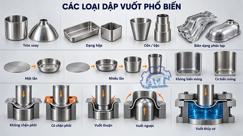Các loại dập vuốt phổ biến hiện nay trong ngành cơ khí
