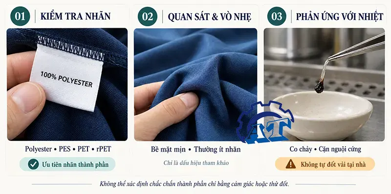 Cách nhận biết vải sợi Polyester đơn giản