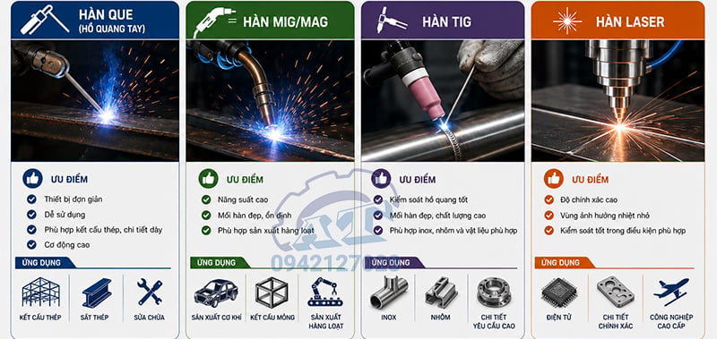 Các phương pháp hàn phổ biến