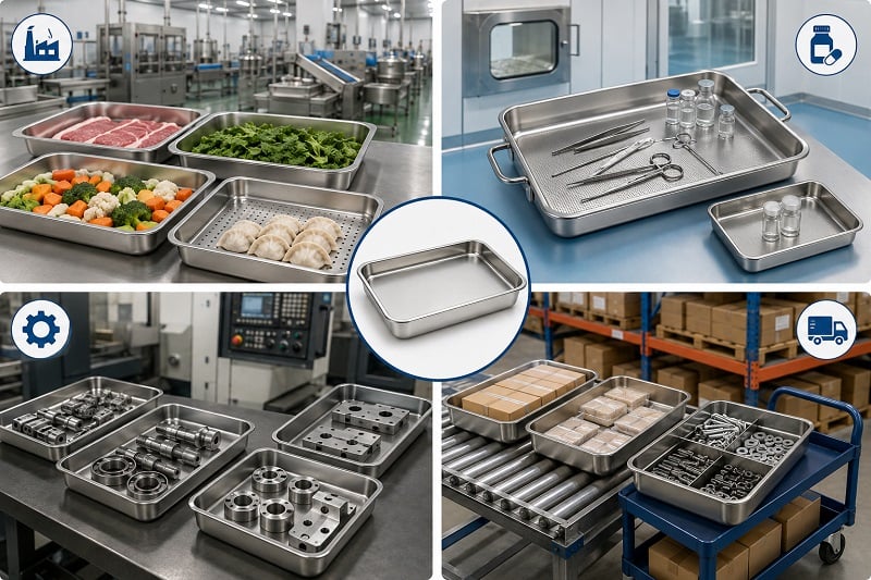 Ứng dụng thực tế của khay inox gia công