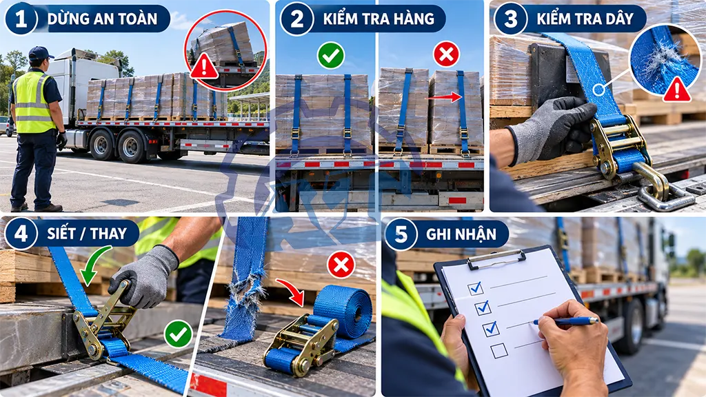 Cách kiểm tra dây tăng đơ sau khi xe chạy