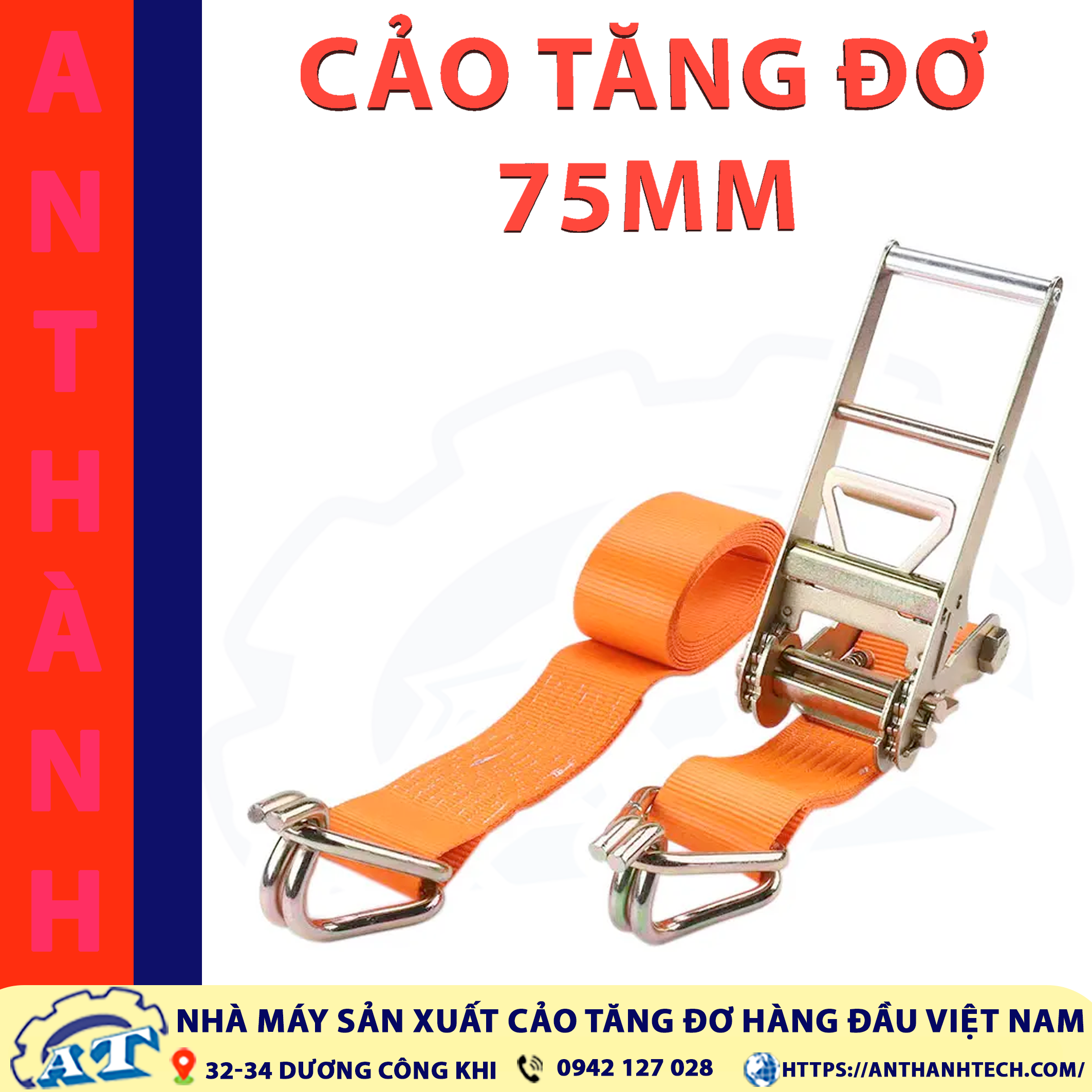 Cảo tăng đơ 75mm màu cam giá rẻ | An Thành. Cảo tăng đơ 75mm màu cam giá rẻ | An Thành.