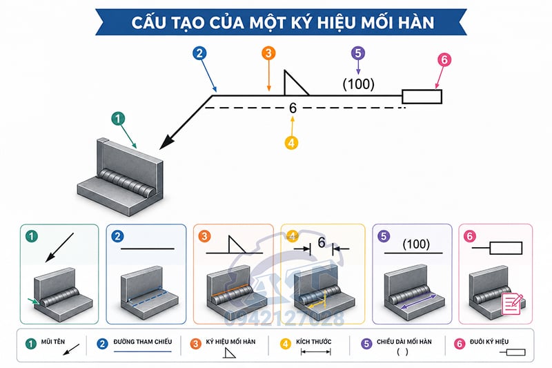 Cấu tạo của một ký hiệu mối hàn