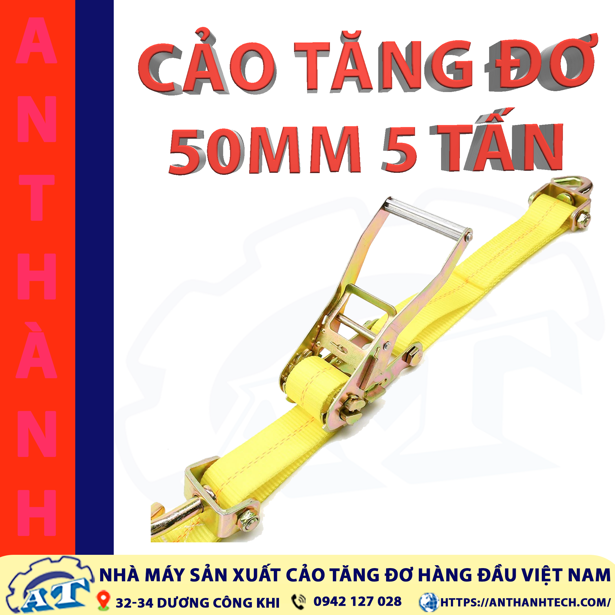 Dây cảo tăng đơ 50mm tải 5 tấn giá rẻ tại TPHCM | An Thành. Dây cảo tăng đơ 50mm tải 5 tấn giá rẻ tại TPHCM | An Thành.