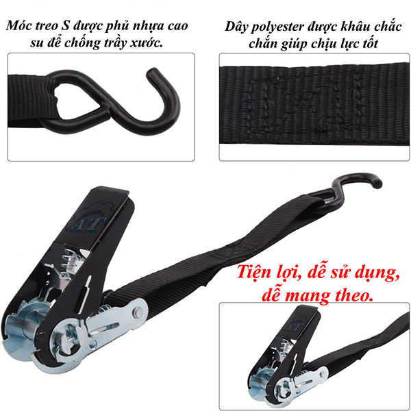 Dây tăng đơ 25mm màu đen Dây tăng đơ 25mm màu đen