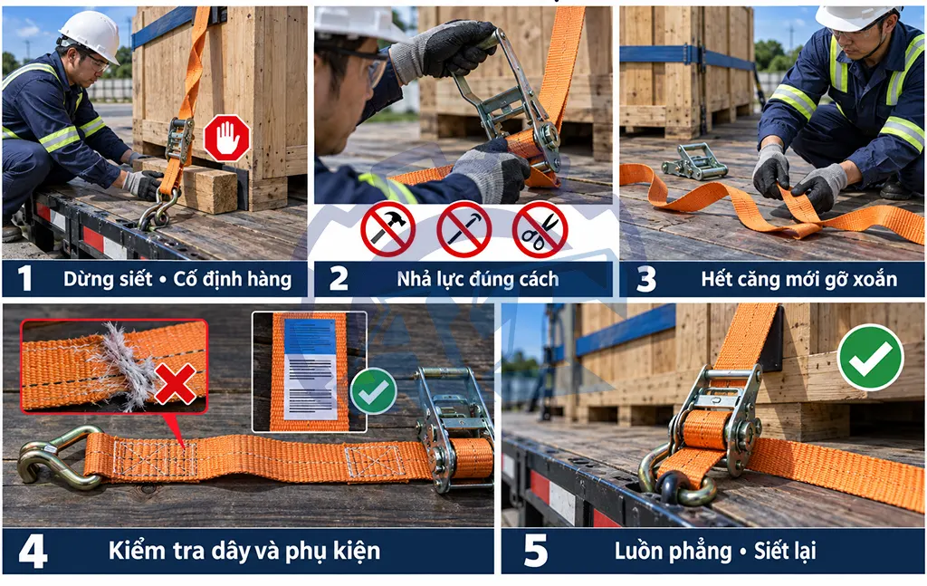 Dây tăng đơ bị xoắn khi siết là gì?