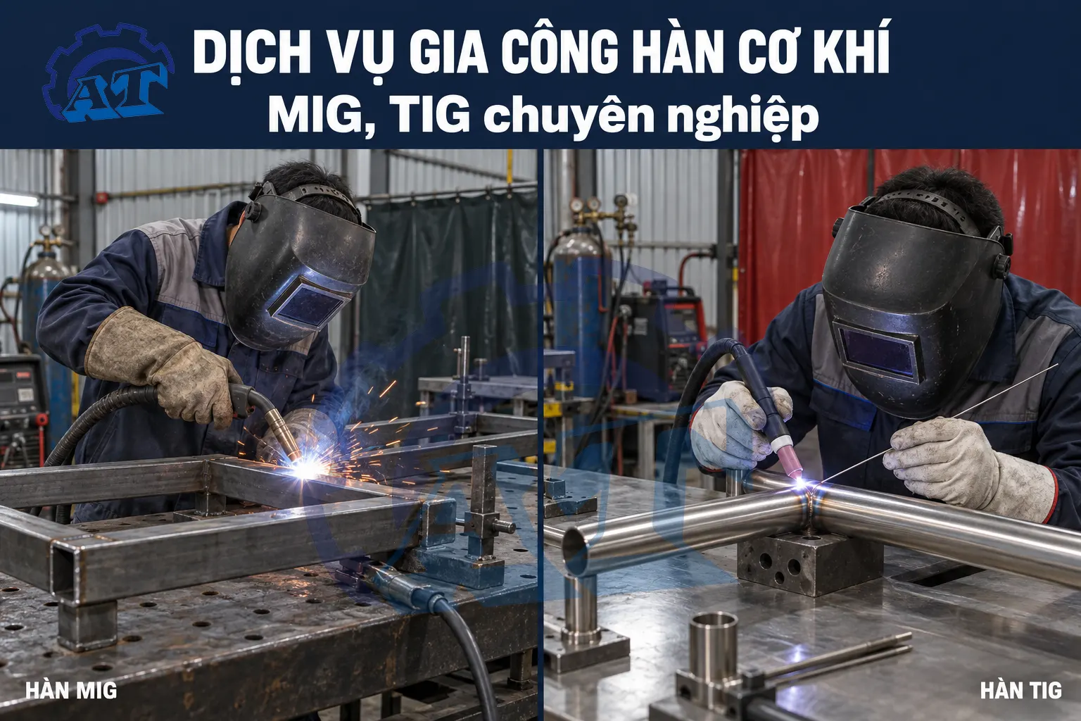 Dịch vụ gia công hàn cơ khí MIG, TIG chuyên nghiệp chuẩn dung sai - Xưởng cơ khí An Thành