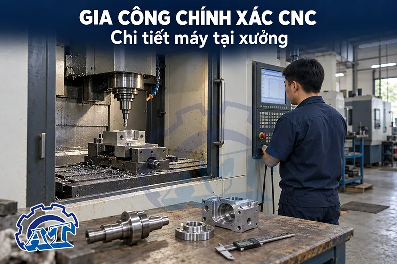 Gia công chính xác CNC chi tiết máy tại xưởng An Thành