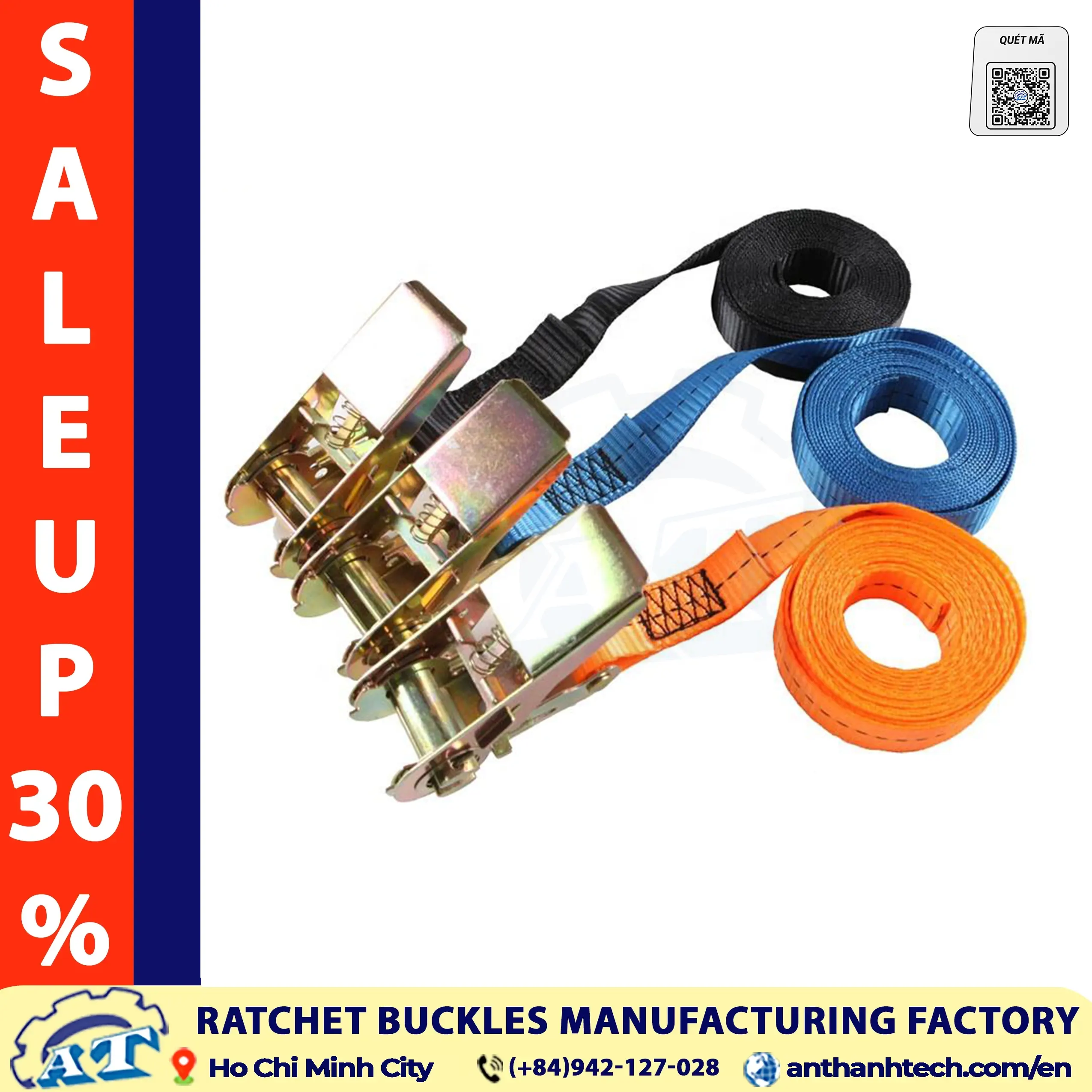 heavy load 1 in hookless ratchet tie down strap