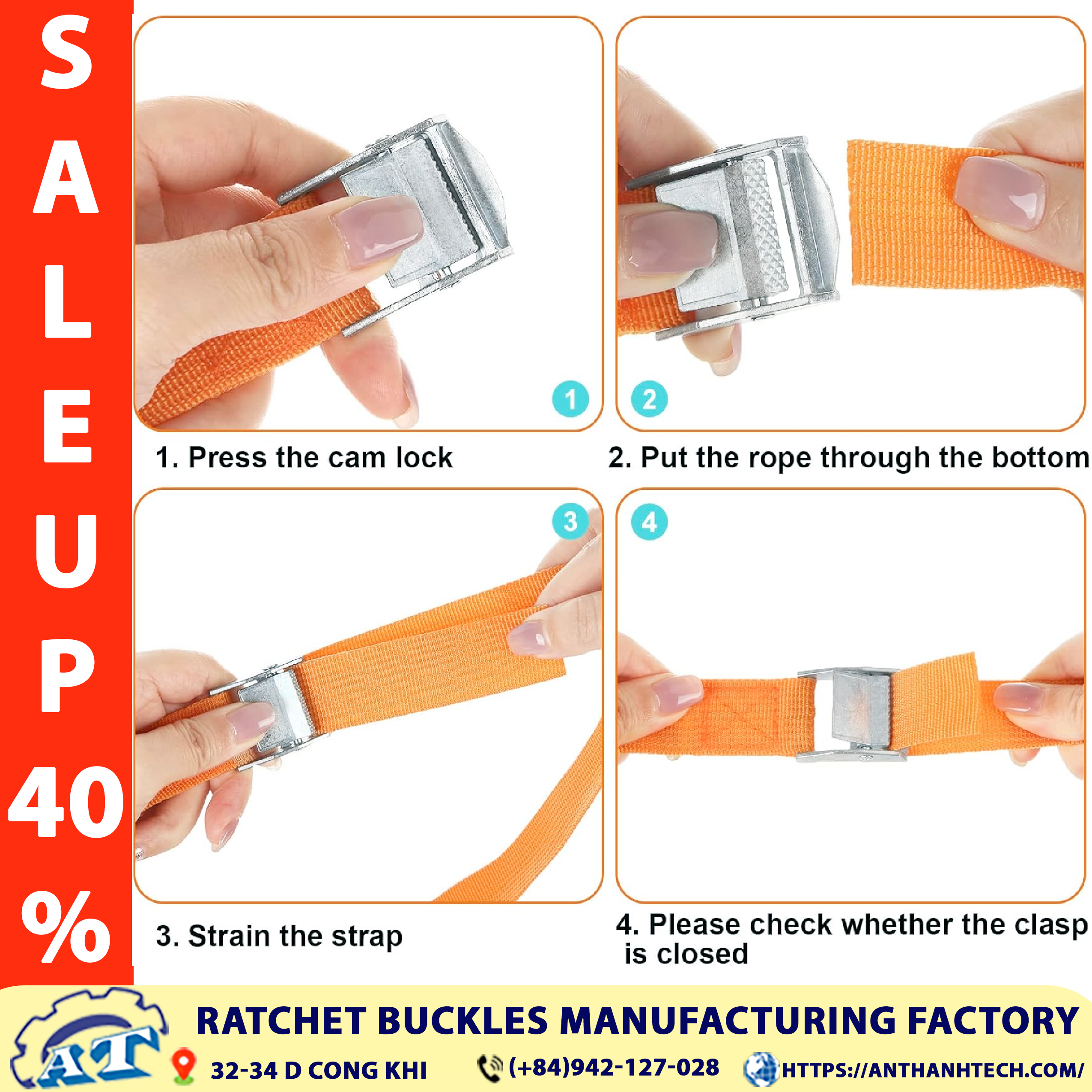 How to Use 1 Inch Cam Buckle - 551 lbs How to Use 1 Inch Cam Buckle - 551 lbs
