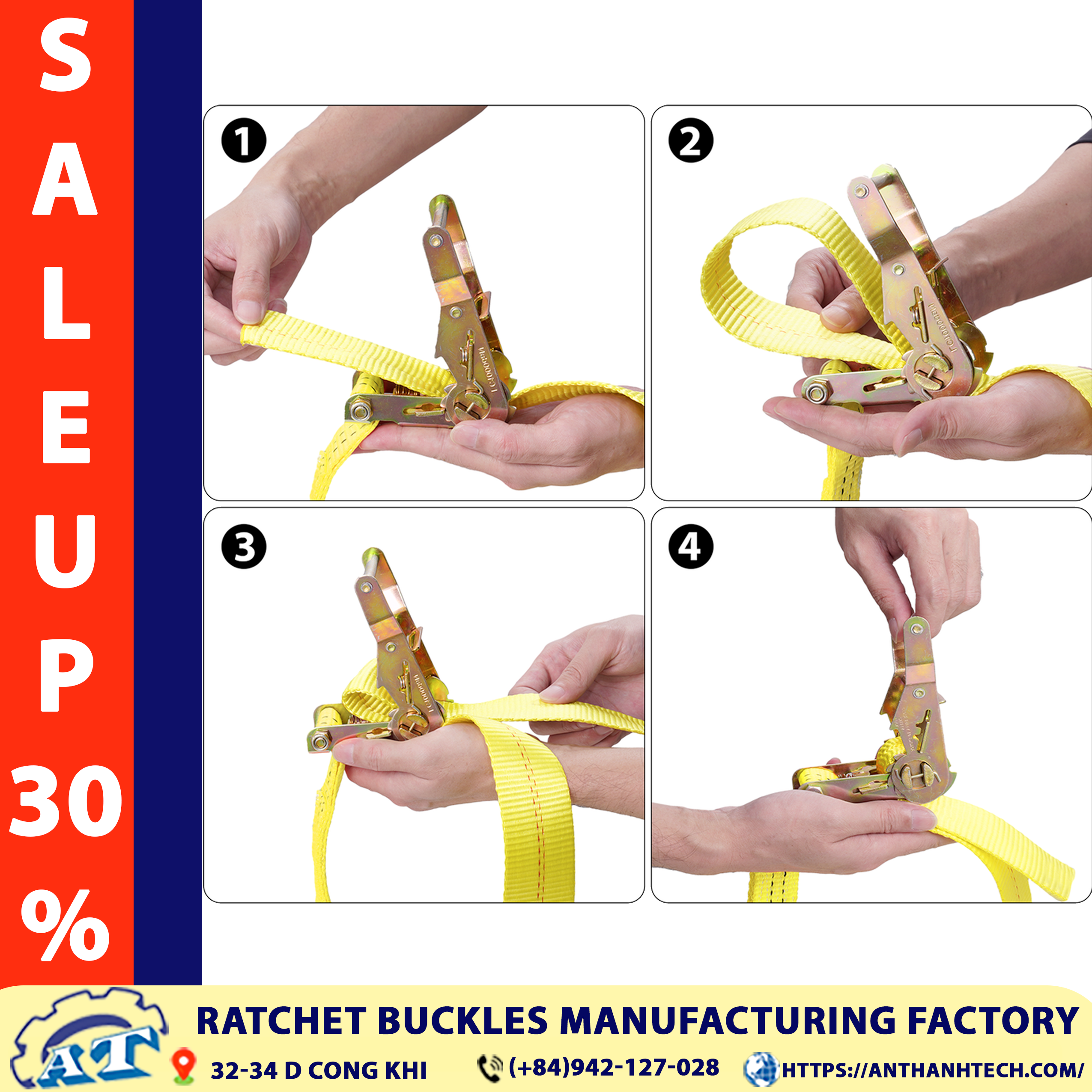 How to Use 1.5 Ton 1.5 Inch Standard Steel Handle Ratchet Buckle How to Use 1.5 Ton 1.5 Inch Standard Steel Handle Ratchet Buckle