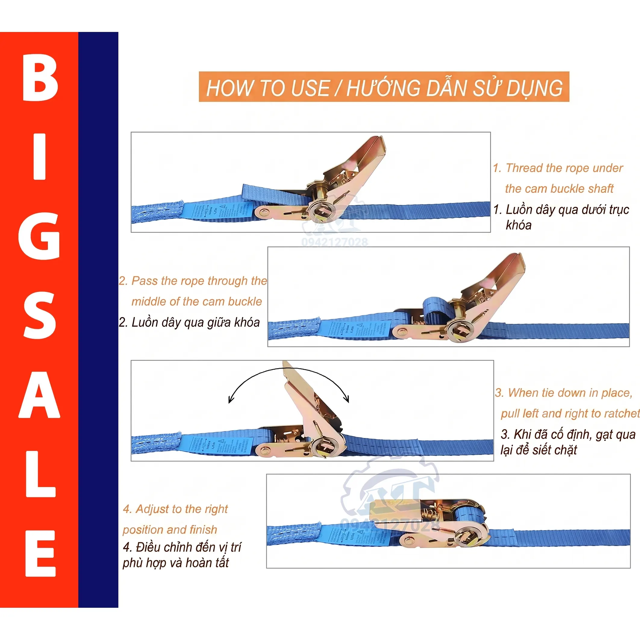 hướng dẫn sử sụng dây chằng hàng tăng đơ 25mm
