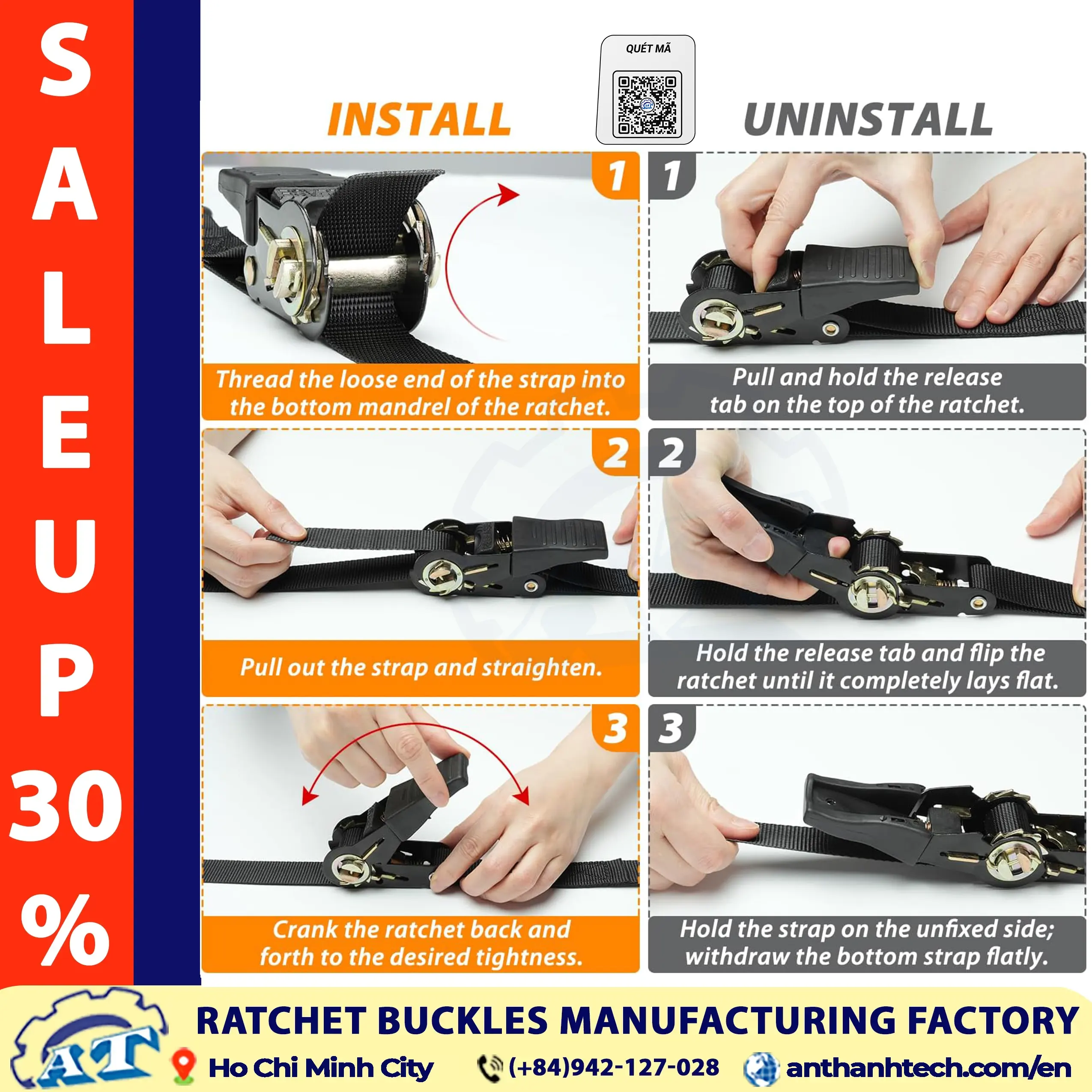 Benefits and User Guide for 1-Inch Ratchet Buckles from An Thanh Manufacturing