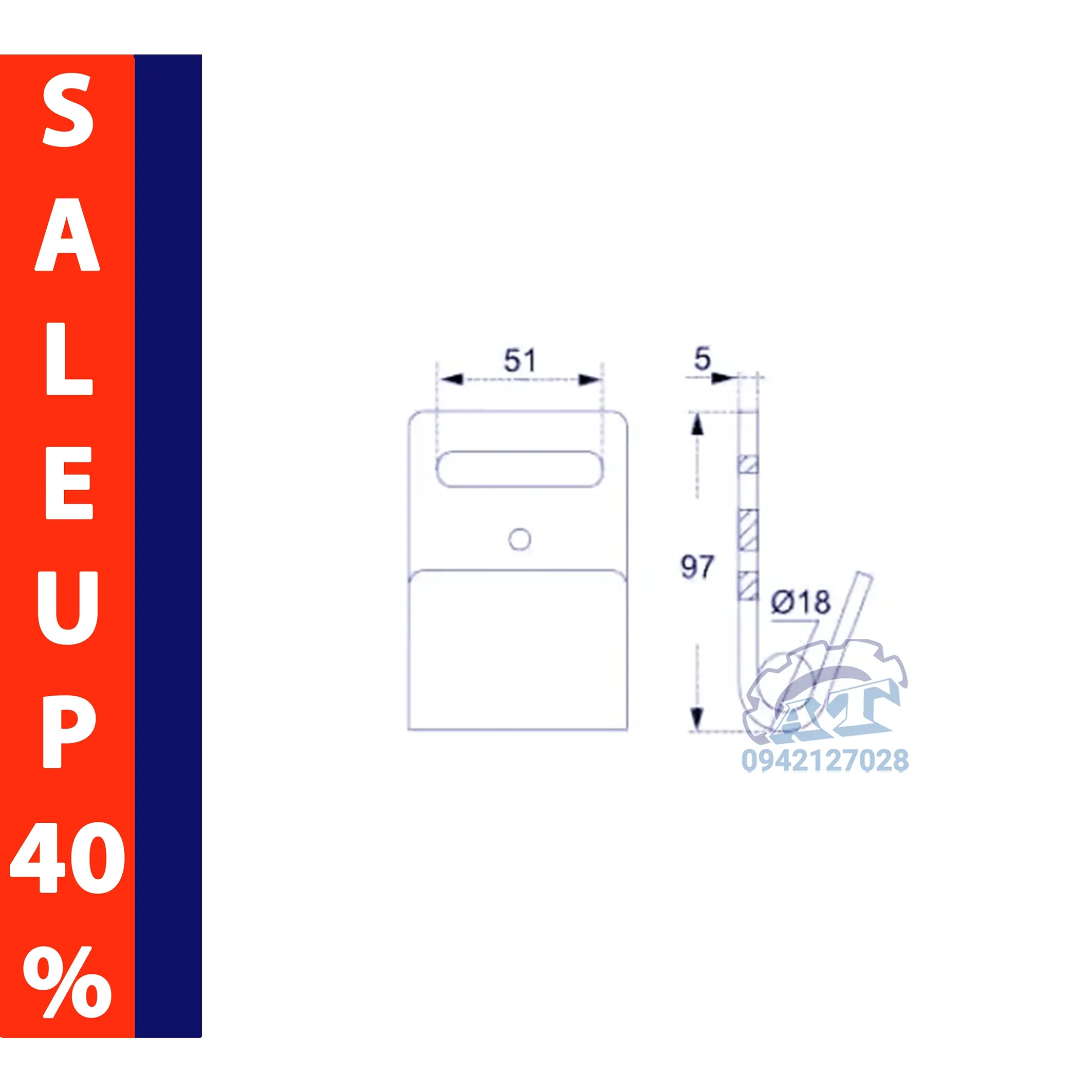 kích thước móc flat 50mm