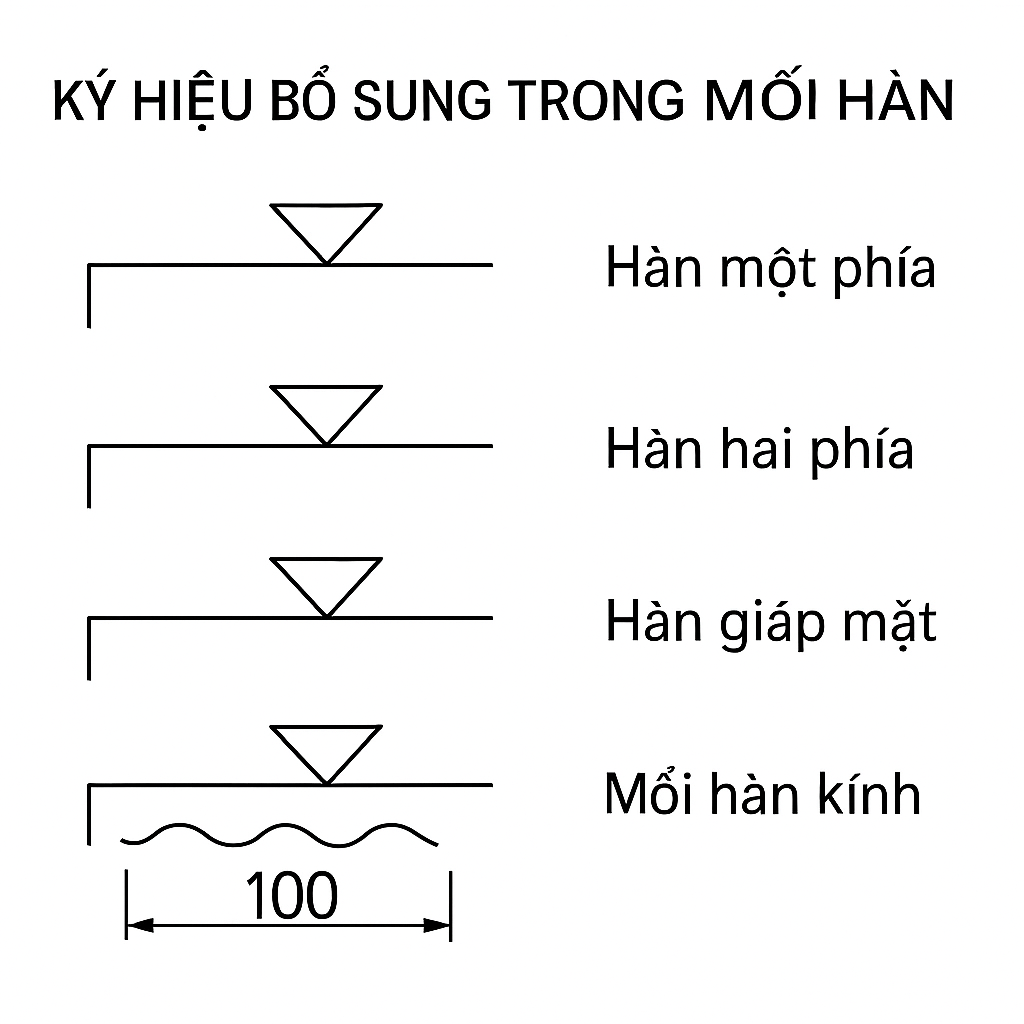 Ký hiệu bổ sung trong mối hàn Ký hiệu bổ sung trong mối hàn