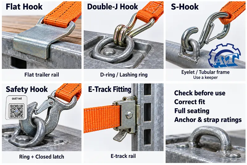 Match Ratchet Strap Hook Types to the Anchor Point