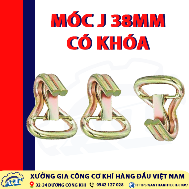 Móc J 38mm Có Chốt Khóa  Móc J 38mm Có Chốt Khóa