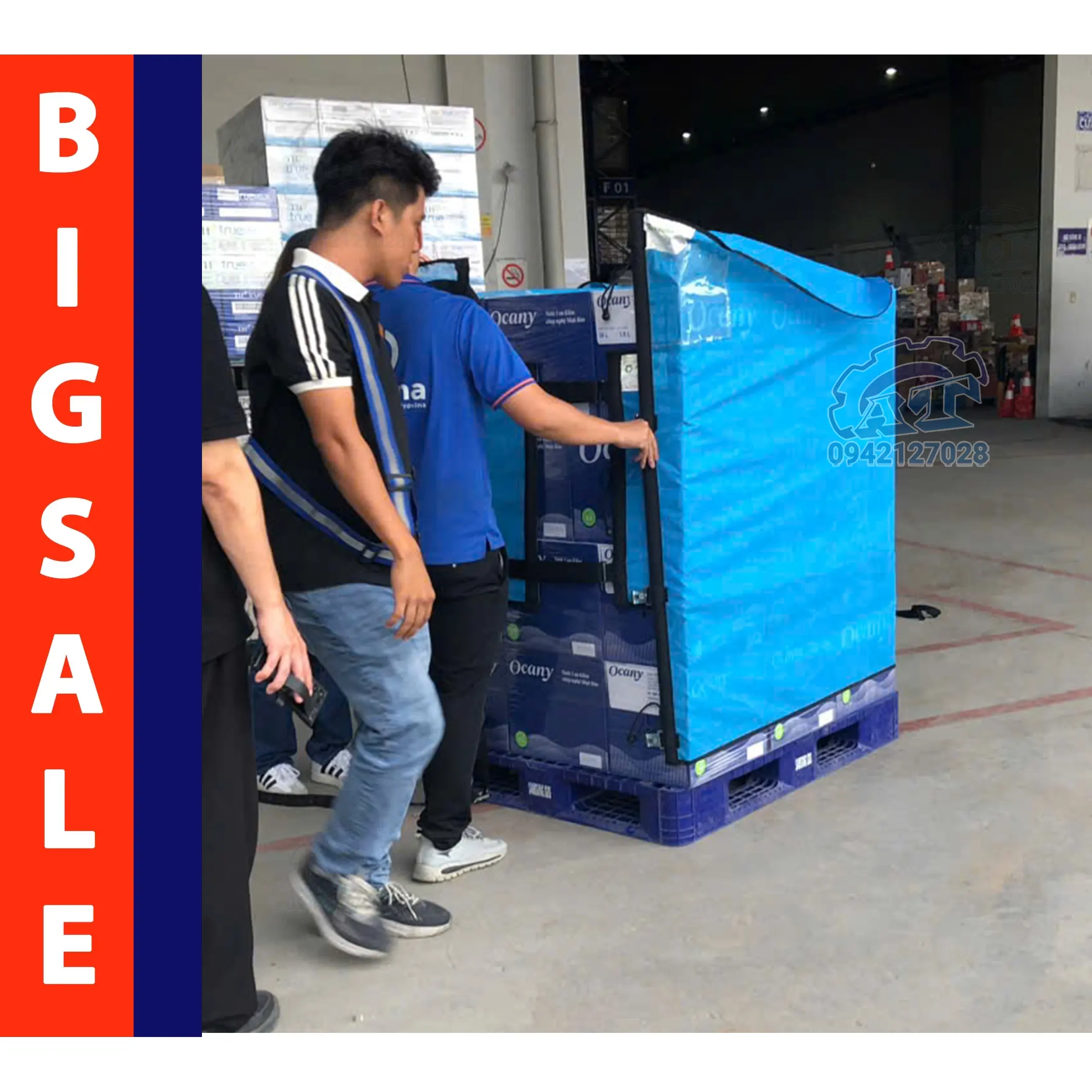 xưởng may lưới quấn pallet