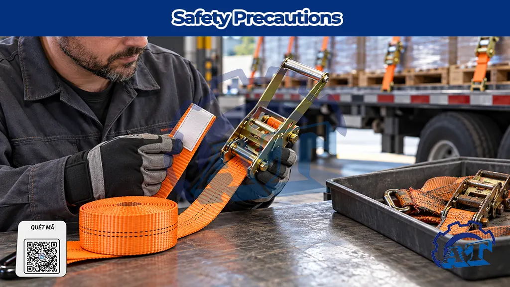 Safety precautions for cargo lashing buckles