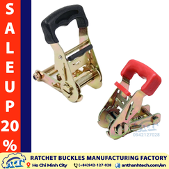 1.5-Inch (38mm) Rubber Handle Ratchet Buckle: Ergonomic Cargo Security