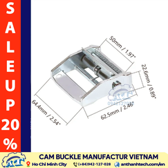Heavy Duty 2 Inch Cam Buckle for Tie-Down Straps