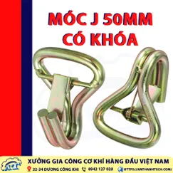 Móc J 50mm Có Chốt Khóa Tải Trọng 3 Tấn