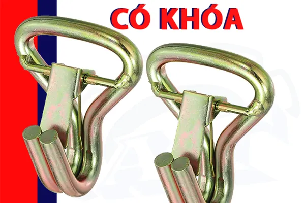 Móc J 50mm Có Chốt Khóa Tải Trọng 3 Tấn