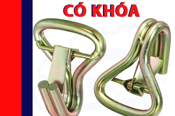 Móc J 50mm Có Chốt Khóa Tải Trọng 3 Tấn