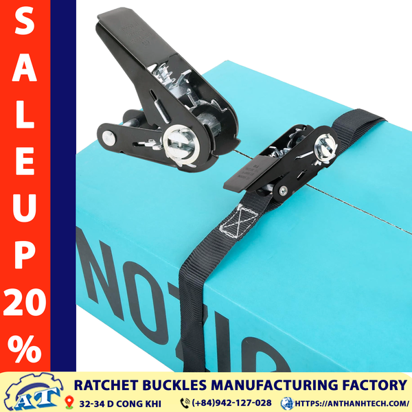 1 Inch Black Metal Ratchet Buckle | An Thanh