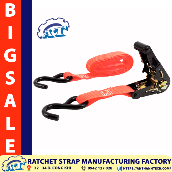 Ratchet Tie Down Straps 1 Inch with Plastic Handle | An Thanh