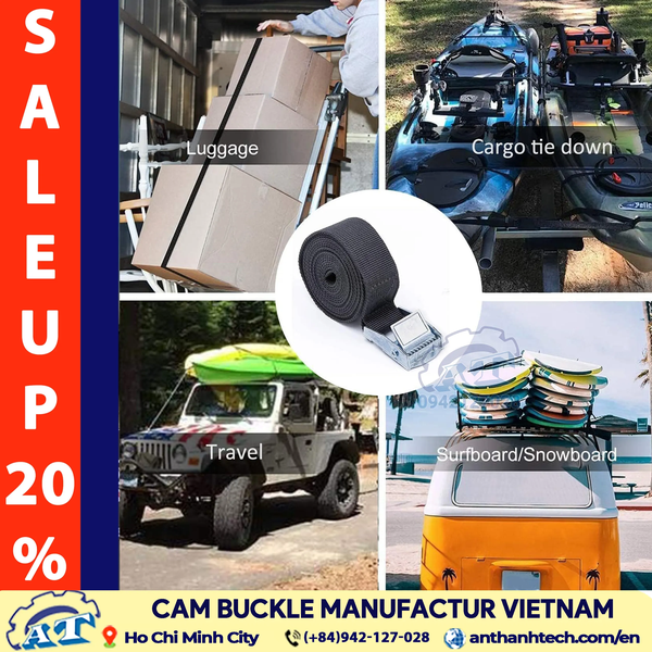 Heavy Duty 2 Inch Cam Buckle for Tie-Down Straps