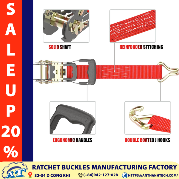 1.5 Inch Rubber Handle Ratchet Buckle | An Thanh