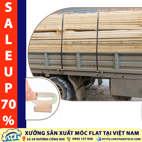 Móc FLAT 25mm tải 250kg bọc nhựa