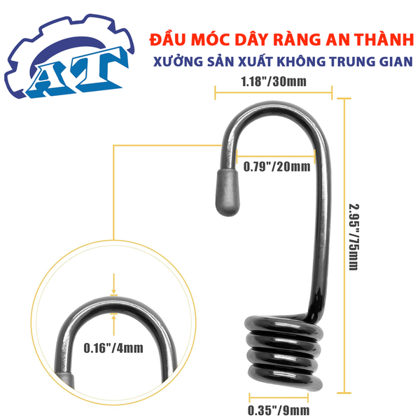 Đầu Móc Dây Thun Ràng 4mm