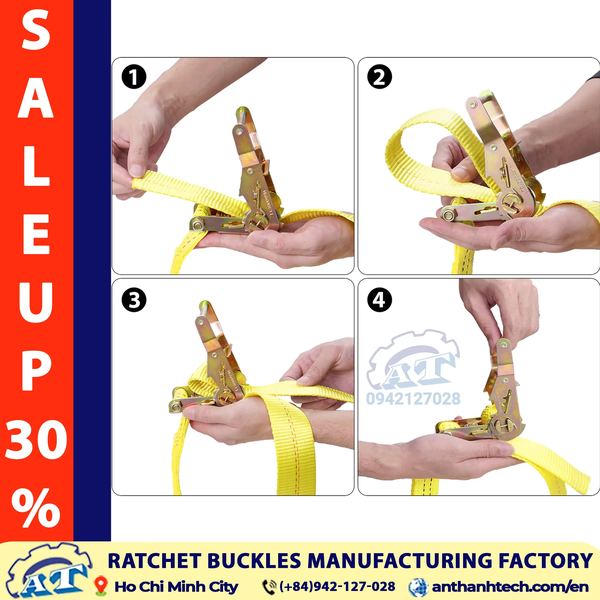 1.5 Ton 1.5 Inch Standard Steel Handle Ratchet Buckle | An Thanh