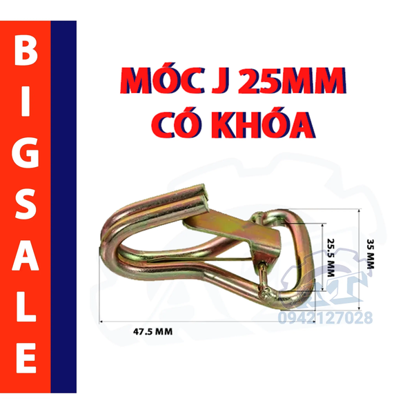 Móc J 25mm Có Chốt Khóa