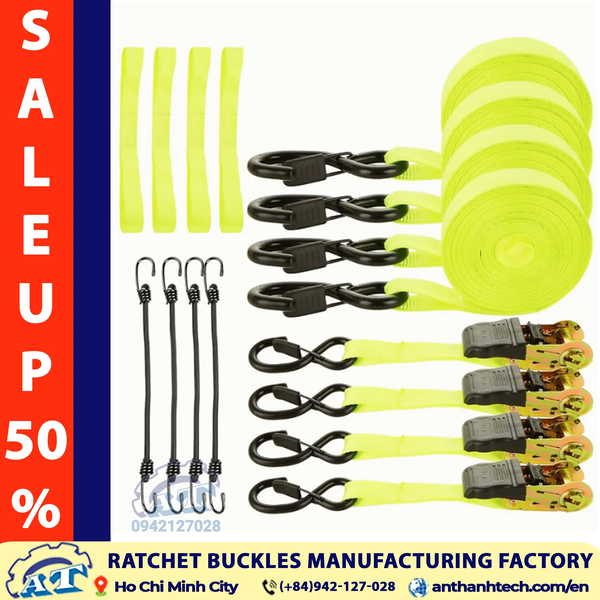 Ratchet Tie Down Straps 1 Inch with Plastic Handle | An Thanh