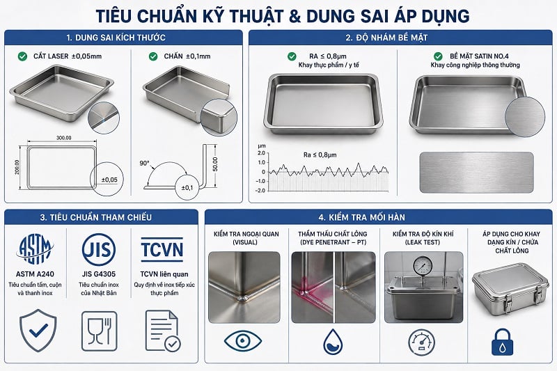 Tiêu chuẩn kỹ thuật & dung sai áp dụng