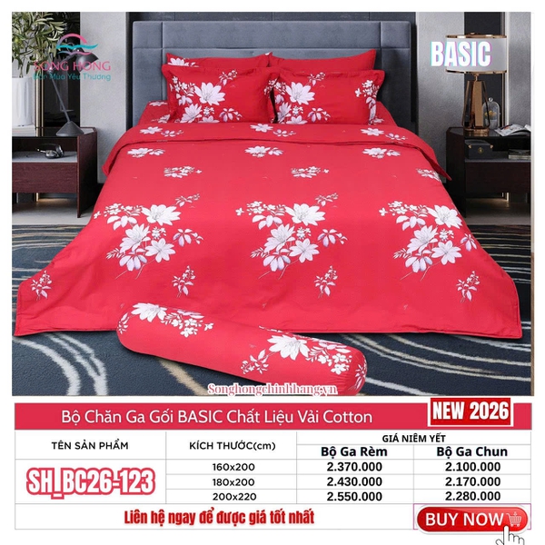 Bộ chăn ga gối Sông Hồng BC26 123