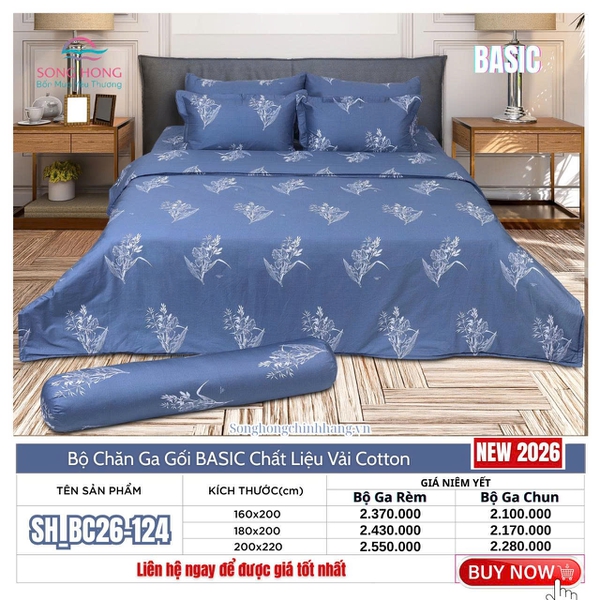 Bộ chăn ga gối Sông Hồng BC26 124