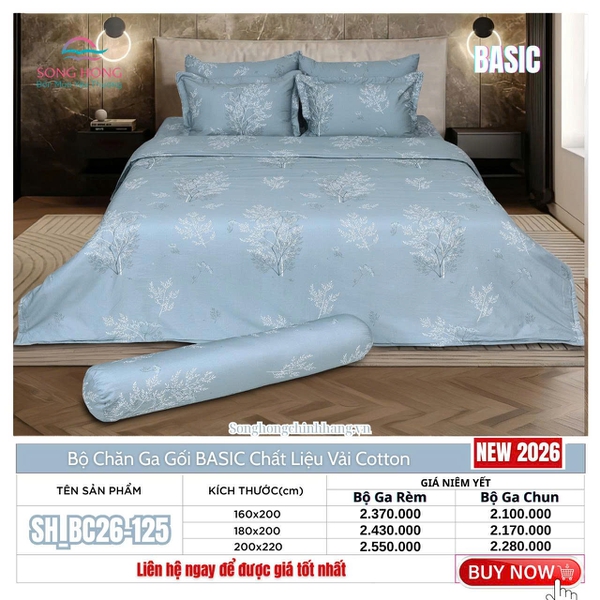 Bộ chăn ga gối Sông Hồng BC26 125