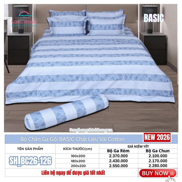 Bộ chăn ga gối Sông Hồng BC26 126