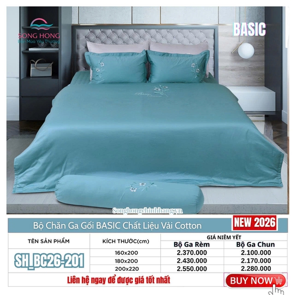 Bộ chăn ga gối Sông Hồng BC26 201