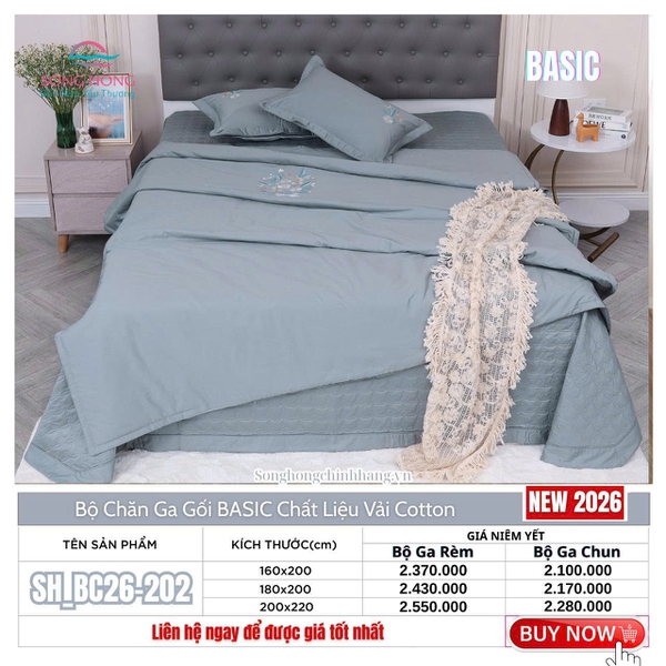 Bộ chăn ga gối Sông Hồng BC26 202