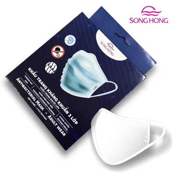 Khẩu trang vải kháng khuẩn 3 lớp Sông Hồng