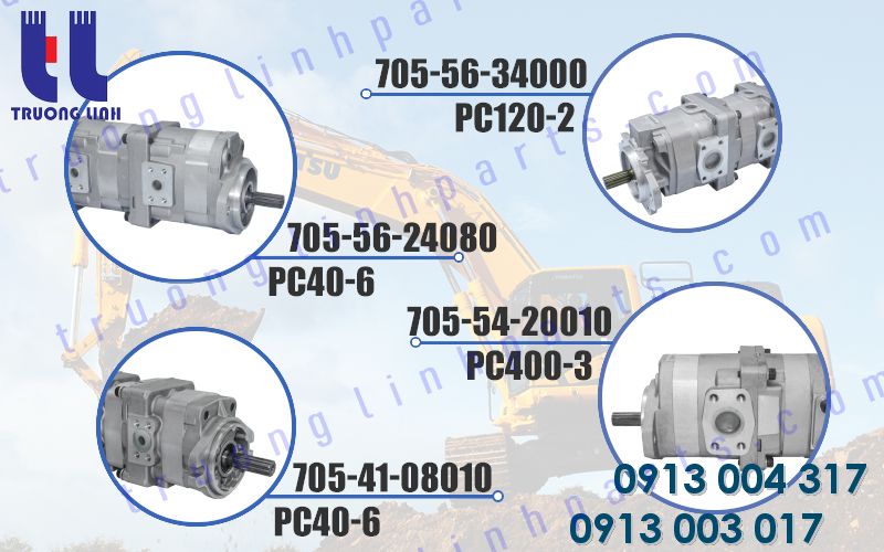 Bơm thủy lực máy xúc Komatsu